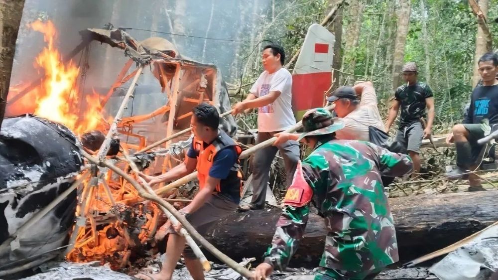 Pesawat Pengangkut BBM Jatuh di Nunukan, Pilot Meninggal Dunia