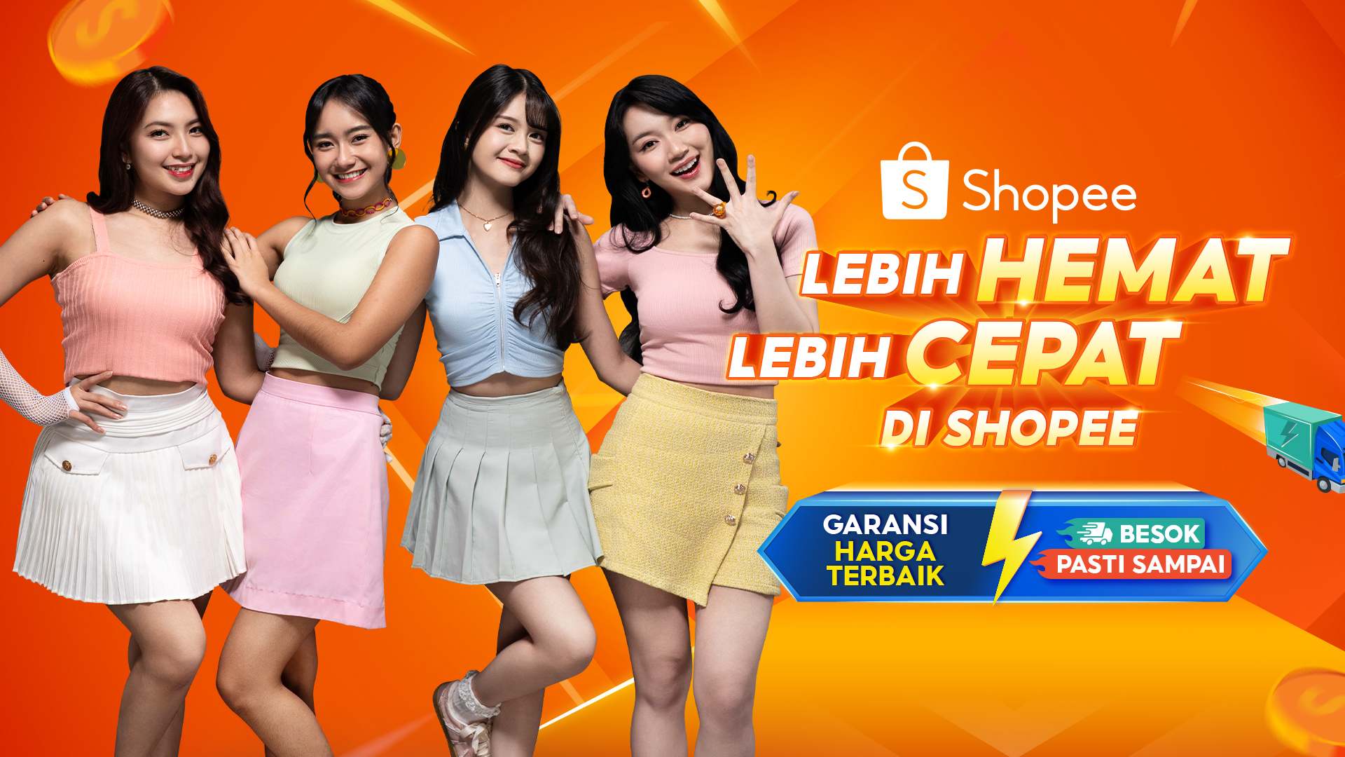 Freya, Christy, Gracia, dan Marsha dari JKT48 Bikin MV Shopee “Lebih Hemat, Lebih Cepat” Semakin Seru!