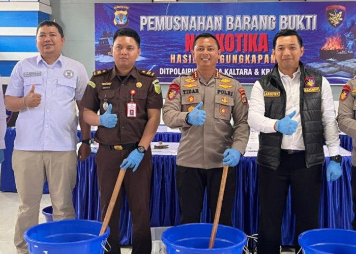 Pemusnahan Sabu 3,1 Kg oleh Ditpolairud Polda Kaltara Ungkap Dua Kasus Peredaran Narkotika