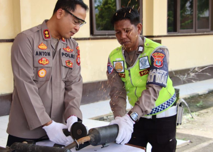 Polres Malinau Musnahkan 35 Knalpot Brong, Penjual dan Bengkel Diminta Tak Layani Penggunaan Harian